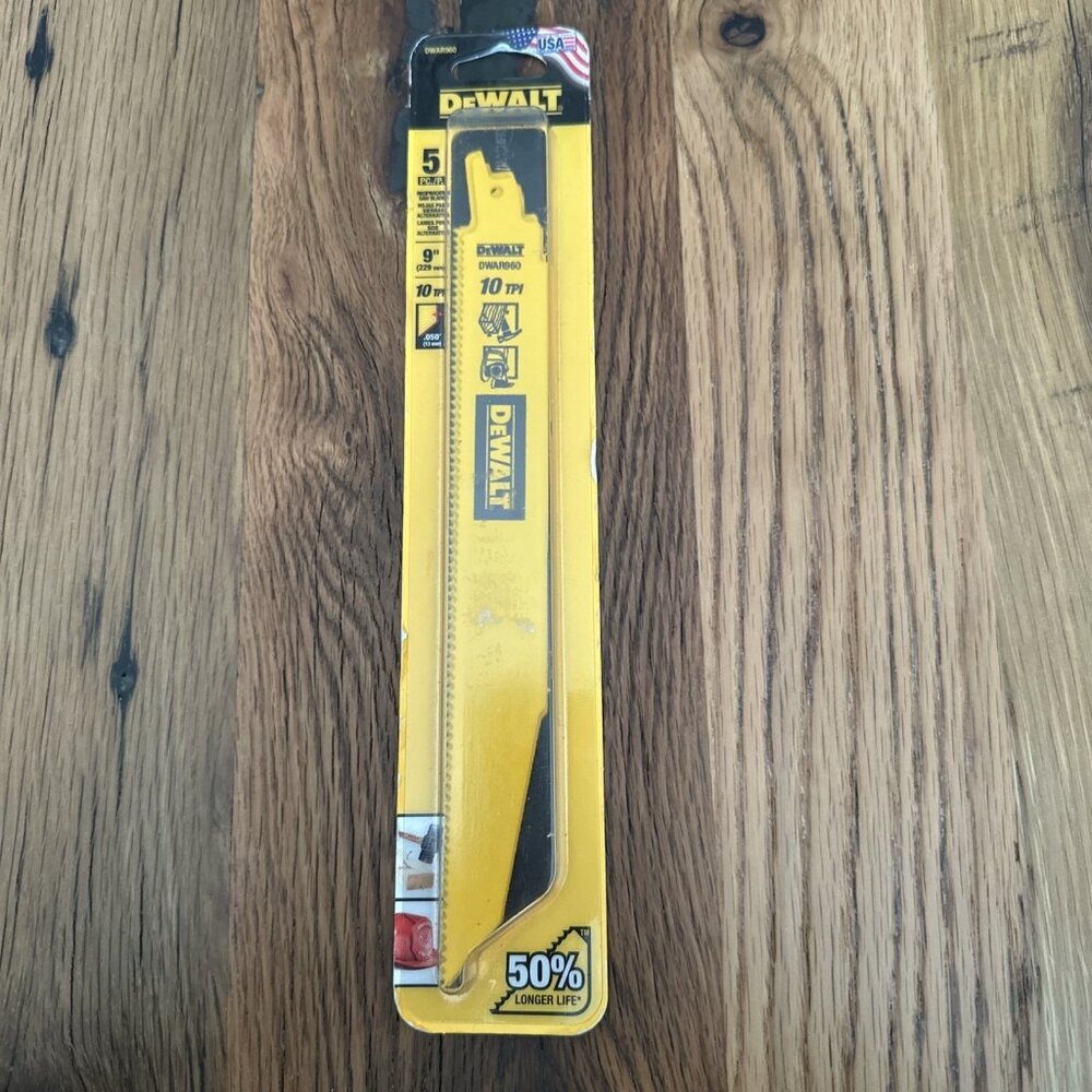 DeWalt Reciprocating Saw Blades DWAR960 10 TPI NEW
